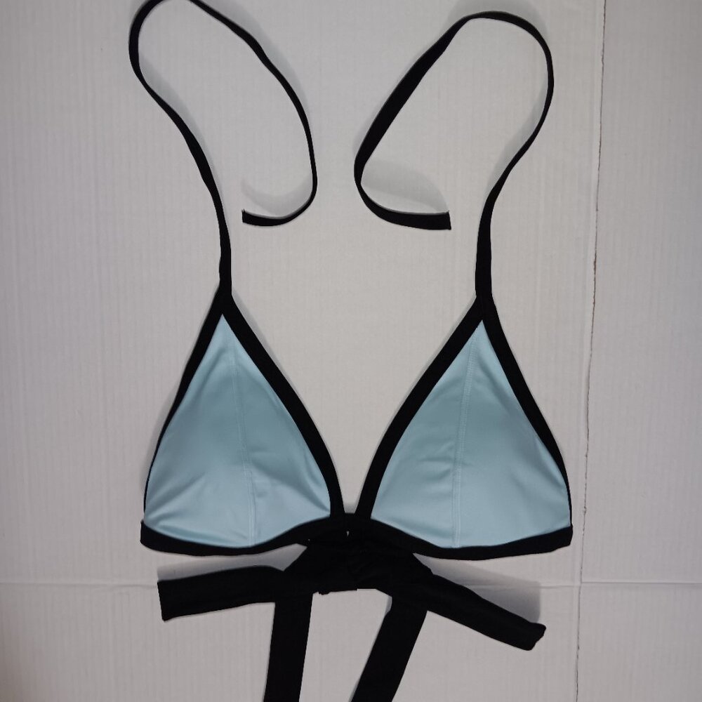 PINK VICTORIA'S SECRET BIKINI TOP BLUE BLACK SIZE LARGE